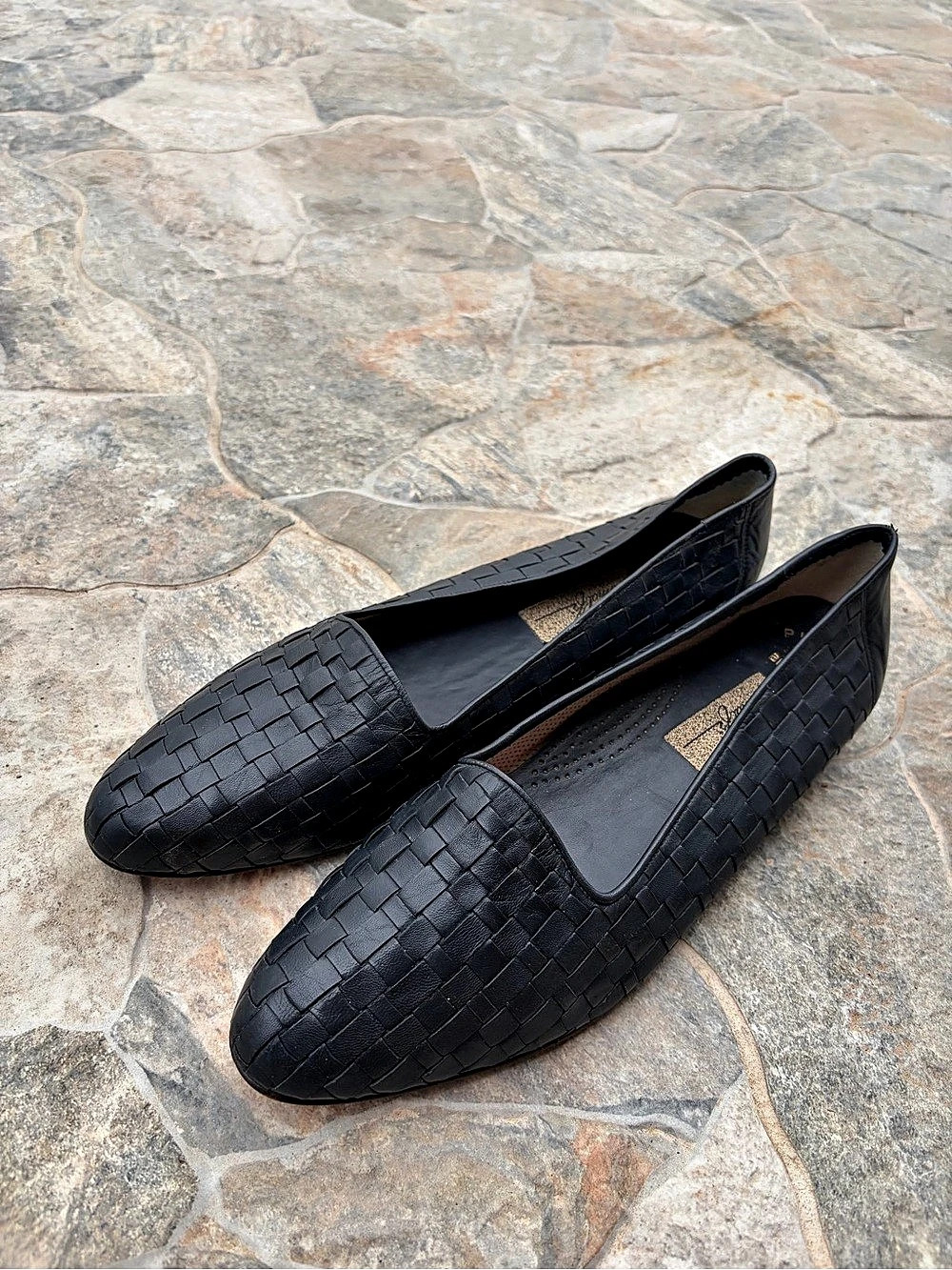 Gentle Souls Willow Woven Flat Woven Flats in Black